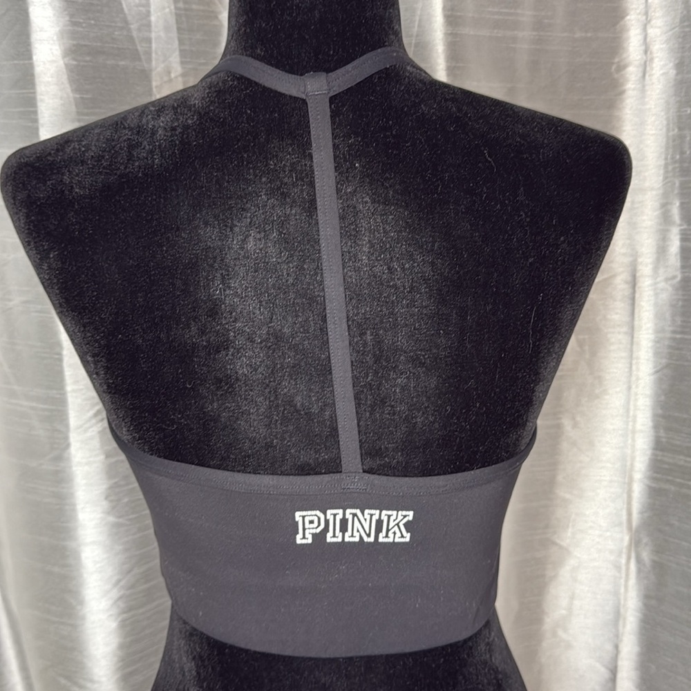 Pink Victoria’s Secret Ultimate Sports Bra Black Cage Front T Back Women’s M - Picture 3 of 8